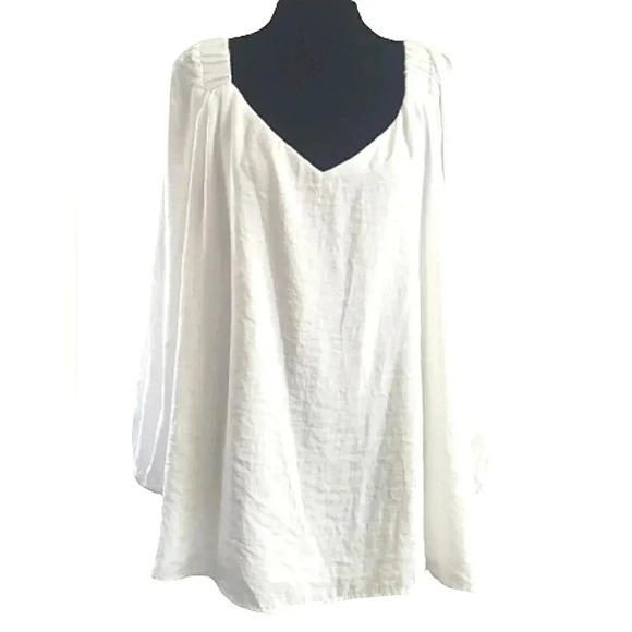 Minimalist Chic 3XL Winter White Flowy Tunic Lightweight Top - Picture 2 of 8